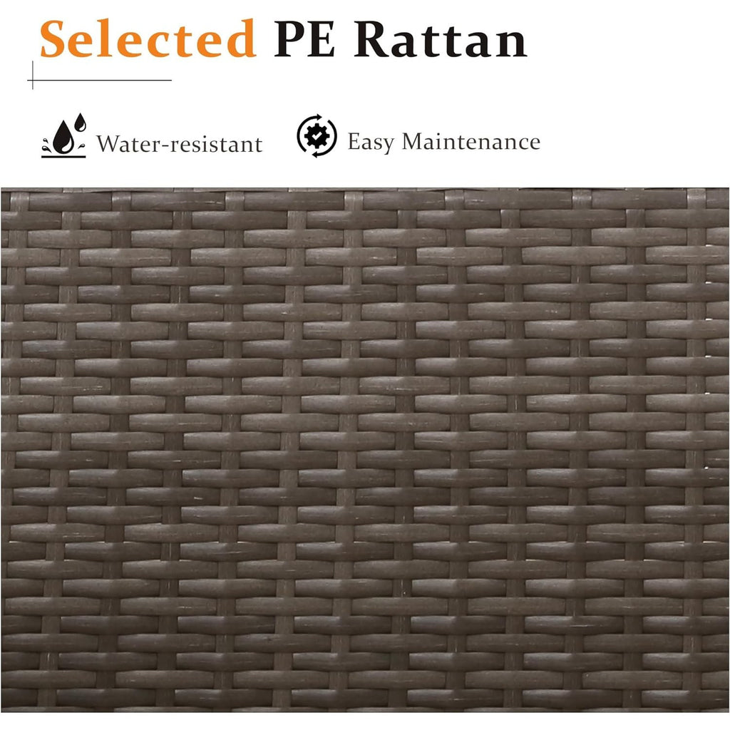 2 Piece Patio Armless Sofa, Outdoor Wicker Sectional Furniture with Cushion, Additional Loveseats for Garden Backyard