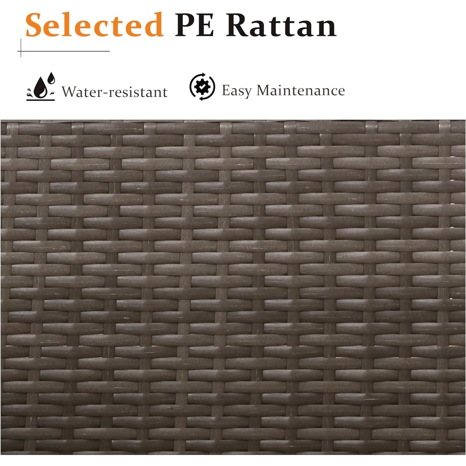 2 Piece Patio Armless Sofa, Outdoor Wicker Sectional Furniture with Cushion, Additional Loveseats for Garden Backyard