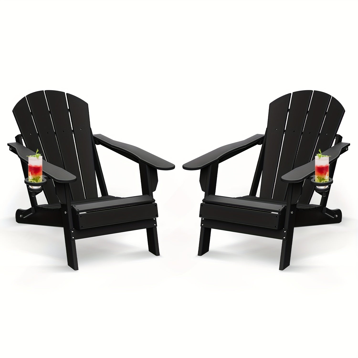 All Weather Multi-Color Set of 2 Outdoor Side Table, Plastic End Table - Outdoor Furniture - Suitable For Poolside Front Porch Indoor Living Room Backyard Campfire