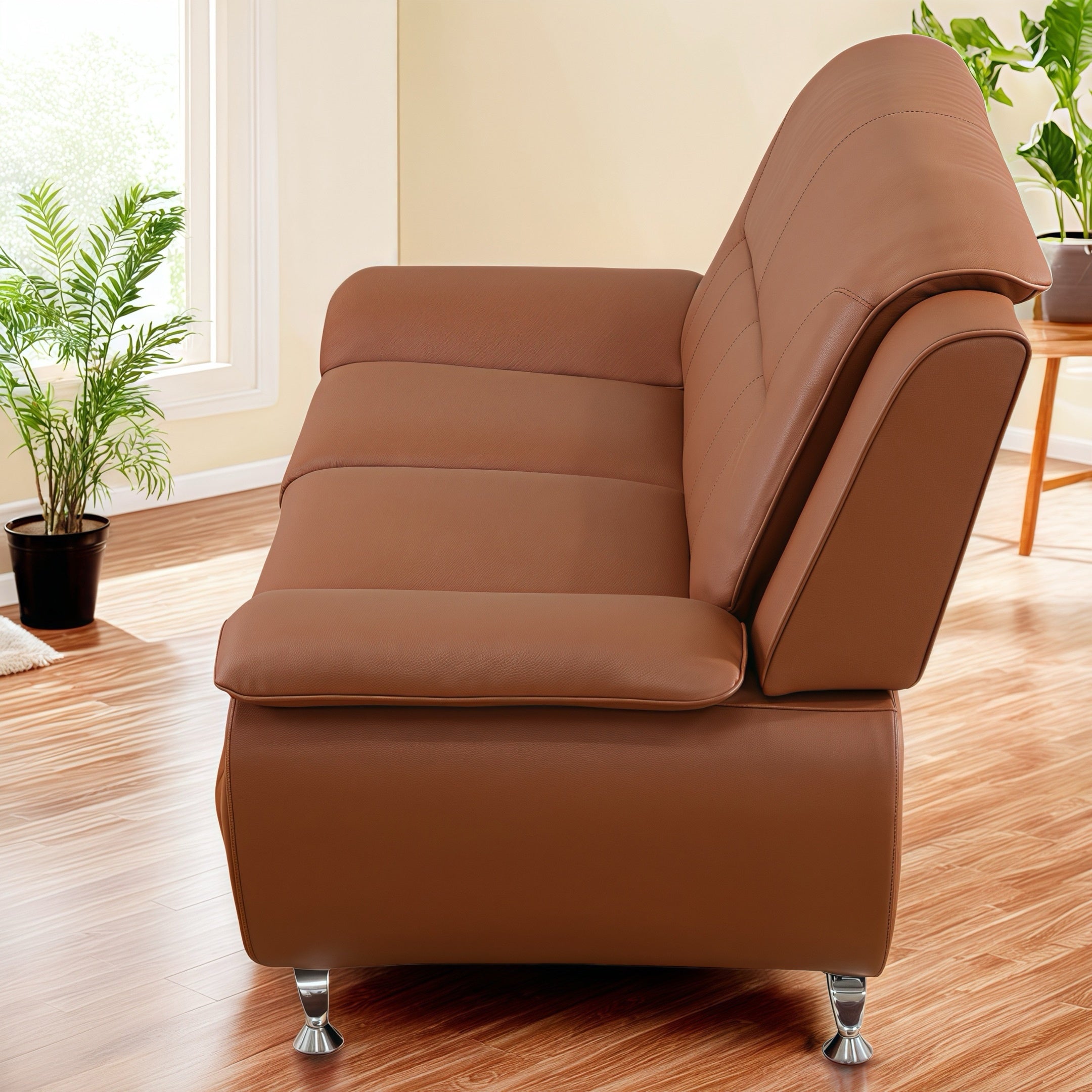 3pcs Sofa PU Leather Sofa, Tufted Sofa, Sofa Chair And Chair, Furniture Set For Restaurant