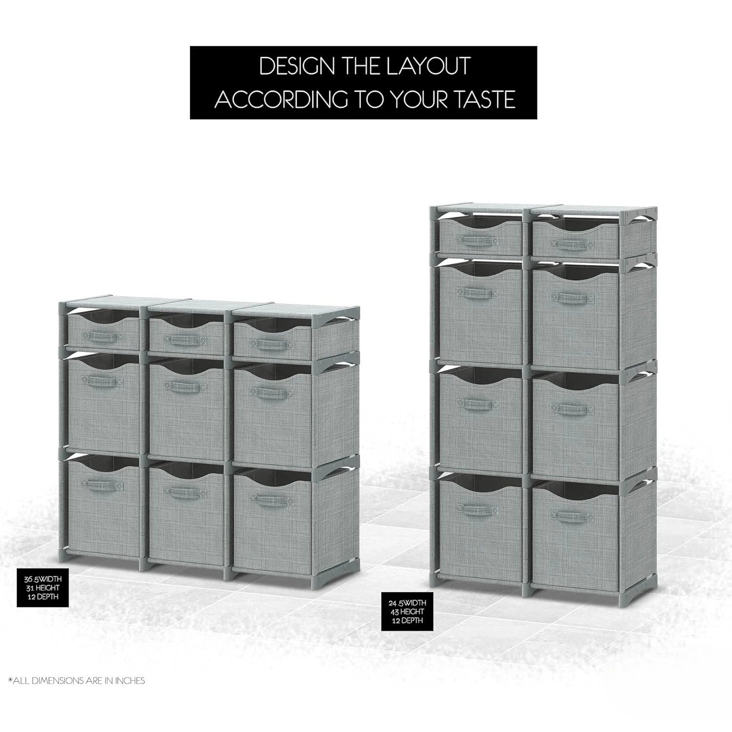 9 Cube Closet Organizers, Includes All Storage Cube Bins, Easy To Assemble Storage Unit With Drawers | Room Organizer