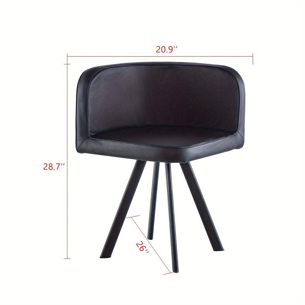 5-Piece Modern Square Dining Set - Tables with 39.4-inch White Imitation Marble Top and 4 Black PU Leather Chairs - Space-Saving Furniture for Compact Dining Rooms